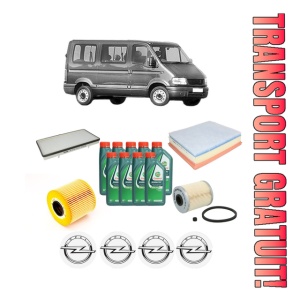 Set Pachet filtre revizie Bosch, 9 litrii ulei Castrol 10W40 OPEL MOVANO A Bus (X70) 2.2 DTI (JD) din 2000, 4x Stickere auto cu OPEL