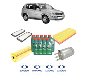 Set Pachet filtre revizie Bosch, 9 litrii ulei Castrol 10W40 SSANGYONG REXTON / REXTON II (GAB_) 2.7 Xdi din 2004, 4x Stickere auto cu SSANGYONG - Img 2