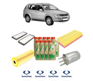 Set Pachet filtre revizie Bosch, 9 litrii ulei Castrol 5W40 SSANGYONG REXTON / REXTON II (GAB_) 2.7 Xdi din 2004, 4x Stickere auto cu SSANGYONG - Img 2