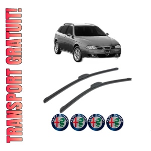 Set stergatoare ALFA ROMEO 156 Sportwagon (932_) din 1997-2005, pentru parbriz auto, 2 bucati, Bosch Aerotwin Retrofit, din cauciuc siliconat rezistent, 4 Stickere Auto ALFA ROMEO