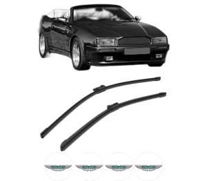Set stergatoare ASTON MARTIN VIRAGE Volante din 2011-2012, pentru parbriz auto, 2 bucati, Bosch Aerotwin, din cauciuc siliconat rezistent, 4 Stickere Auto ASTON MARTIN v56205