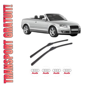 Set stergatoare AUDI A4 B6 Convertible (8H7) din 2002-2005, pentru parbriz auto, 2 bucati, Bosch Aerotwin, din cauciuc siliconat rezistent, 4 Stickere Auto AUDI