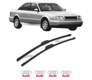 Set stergatoare AUDI A6 C4 (4A2) din 1994-1997, pentru parbriz auto, 2 bucati, Bosch Aerotwin Retrofit, din cauciuc siliconat rezistent, 4 Stickere Auto AUDI - Img 1