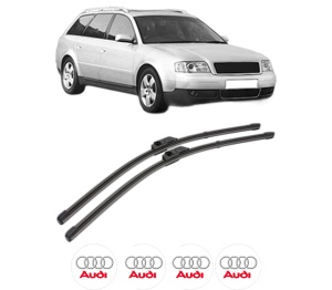 Set stergatoare AUDI A6 C5 Avant (4B5, 4B6) din 1997-2005, pentru parbriz auto, 2 bucati, Valeo Silencio Xtrm, din cauciuc siliconat rezistent, 4 Stickere Auto AUDI - Img 1