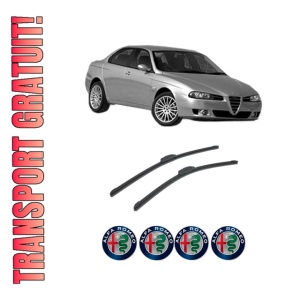 Set stergatoare auto ALFA ROMEO 156 (932_) din 1997-2005, pentru parbriz auto, 2 bucati, Bosch Aerotwin Retrofit, din cauciuc siliconat rezistent, 4 Stickere Auto ALFA ROMEO