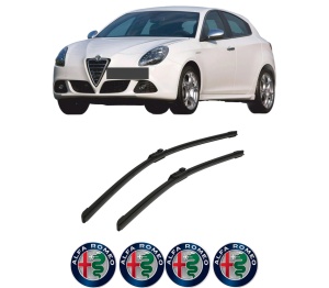 Set stergatoare auto ALFA ROMEO GIULIETTA (940_) din 2010-2020, pentru parbriz auto, 2 bucati, Bosch Aerotwin, din cauciuc siliconat rezistent, 4 Stickere Auto ALFA ROMEO - Img 2