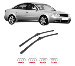 Set stergatoare auto AUDI A6 C5 (4B2, 4B4) din 1997-2005, pentru parbriz auto, 2 bucati, Bosch Aerotwin, din cauciuc siliconat rezistent, 4 Stickere Auto AUDI - Img 2