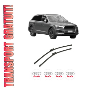 Set stergatoare auto AUDI Q7 Van (4MB, 4MG) din 2015-2019, pentru parbriz auto, 2 bucati, Bosch Aerotwin, din cauciuc siliconat rezistent, 4 Stickere Auto AUDI