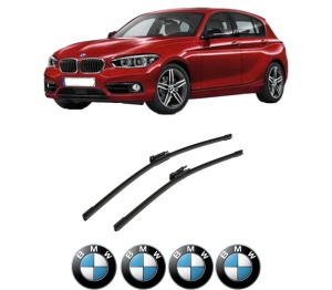 Set stergatoare auto BMW Seria 1 (F21) din 2011-2019, pentru parbriz auto, 2 bucati, Bosch Aerotwin, din cauciuc siliconat rezistent, 4 Stickere Auto BMW Seria - Img 2