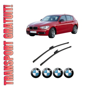 Set stergatoare auto BMW Seria 1 Van (F20) din 2015-2019, pentru parbriz auto, 2 bucati, Bosch Aerotwin Multi, din cauciuc siliconat rezistent, 4 Stickere Auto BMW Seria