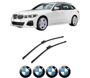 Set stergatoare auto BMW Seria 3 Touring (G21, G81) din 2019-2024, pentru parbriz auto, 2 bucati, Bosch Aerotwin, din cauciuc siliconat rezistent, 4 Stickere Auto BMW Seria - Img 2