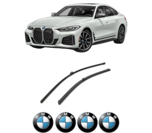 Set stergatoare auto BMW Seria i4 (G26) din 2021-2024, pentru parbriz auto, 2 bucati, Bosch Aerotwin, din cauciuc siliconat rezistent, 4 Stickere Auto BMW Seria - Img 2