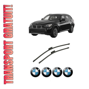 Set stergatoare auto BMW Seria X1 (E84) din 2009-2015, pentru parbriz auto, 2 bucati, Bosch Aerotwin Multi, din cauciuc siliconat rezistent, 4 Stickere Auto BMW Seria