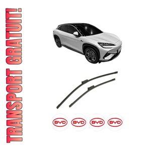 Set stergatoare auto byd SEA LION 07 din 2024, pentru parbriz auto, 2 bucati, Bosch Aerotwin, din cauciuc siliconat rezistent, 4 Stickere Auto byd