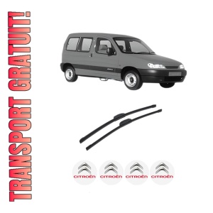 Set stergatoare auto CITROEN BERLINGO / BERLINGO FIRST MPV (MF_, GJK_, GFK_) din 1996-2011, pentru parbriz auto, 2 bucati, Bosch Aerotwin Retrofit, din cauciuc siliconat rezistent, 4 Stickere Auto CITROEN
