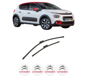 Set stergatoare auto CITROEN C3 III Van (SX_, SY_) din 2016-2019, pentru parbriz auto, 2 bucati, Bosch Aerotwin, din cauciuc siliconat rezistent, 4 Stickere Auto CITROEN - Img 2