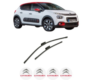 Set stergatoare auto CITROEN C3 III Van (SX_, SY_) din 2016-2019, pentru parbriz auto, 2 bucati, Bosch Aerotwin Multi, din cauciuc siliconat rezistent, 4 Stickere Auto CITROEN - Img 2