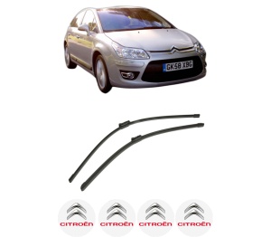 Set stergatoare auto CITROEN C4 II (NC_) din 2009-2018, pentru parbriz auto, 2 bucati, Bosch Aerotwin, din cauciuc siliconat rezistent, 4 Stickere Auto CITROEN - Img 2
