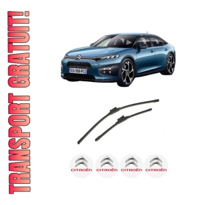 Set stergatoare auto CITROEN C5 X (ND_, NC_) din 2021-2023, pentru parbriz auto, 2 bucati, Bosch Aerotwin, din cauciuc siliconat rezistent, 4 Stickere Auto CITROEN
