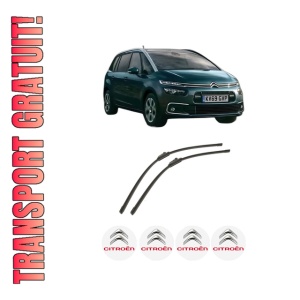 Set stergatoare auto CITROEN GRAND C4 SPACETOURER Van (3A_, 3E_) din 2019, pentru parbriz auto, 2 bucati, Bosch Aerotwin, din cauciuc siliconat rezistent, 4 Stickere Auto CITROEN