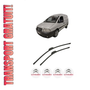 Set stergatoare auto CITROEN JUMPY II Platform/Chassis din 2006-2016, pentru parbriz auto, 2 bucati, Bosch Aerotwin Retrofit, din cauciuc siliconat rezistent, 4 Stickere Auto CITROEN