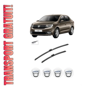 Set stergatoare auto Dacia LOGAN III (3K_) din 2021, pentru parbriz auto, 2 bucati, Bosch Aerotwin, din cauciuc siliconat rezistent, 4 Stickere Auto Dacia