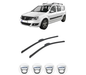 Set stergatoare auto DACIA LOGAN MCV II din 2013-2019, pentru parbriz auto, 2 bucati, Bosch Aerotwin Retrofit, din cauciuc siliconat rezistent, 4 Stickere Auto DACIA - Img 2