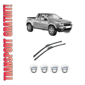 Set stergatoare auto DACIA LOGAN Pickup (US_) din 2008-2013, pentru parbriz auto, 2 bucati, Bosch Aerotwin Retrofit, din cauciuc siliconat rezistent, 4 Stickere Auto DACIA