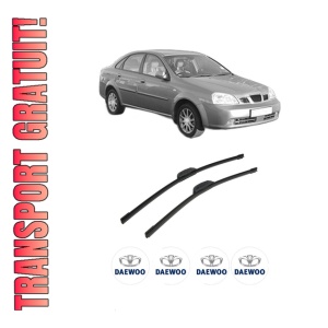 Set stergatoare auto DAEWOO NUBIRA Saloon (J200) din 2003-2004, pentru parbriz auto, 2 bucati, Bosch Aerotwin Retrofit, din cauciuc siliconat rezistent, 4 Stickere Auto DAEWOO