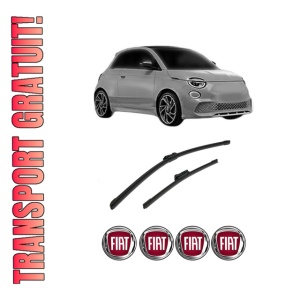 Set stergatoare auto FIAT 500e Convertible (332_) din 2020-2023, pentru parbriz auto, 2 bucati, Bosch Aerotwin, din cauciuc siliconat rezistent, 4 Stickere Auto FIAT