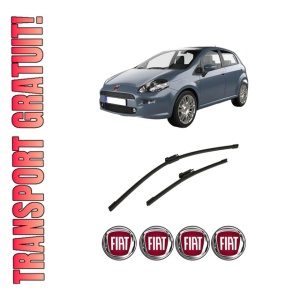 Set stergatoare auto FIAT PUNTO Hatchback Van (199_) din 2008-2012, pentru parbriz auto, 2 bucati, Bosch Aerotwin Multi, din cauciuc siliconat rezistent, 4 Stickere Auto FIAT