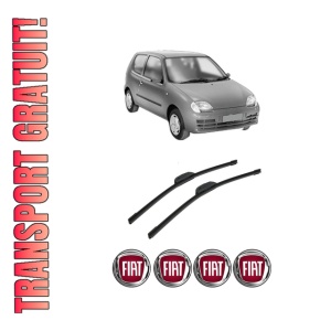 Set stergatoare auto FIAT SEICENTO / 600 (187_) din 1997-2010, pentru parbriz auto, 2 bucati, Bosch Aerotwin Retrofit, din cauciuc siliconat rezistent, 4 Stickere Auto FIAT