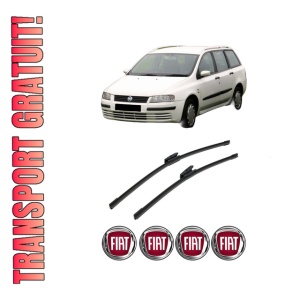 Set stergatoare auto FIAT STILO Multi Wagon (192_) din 2003-2008, pentru parbriz auto, 2 bucati, Bosch Aerotwin Multi, din cauciuc siliconat rezistent, 4 Stickere Auto FIAT