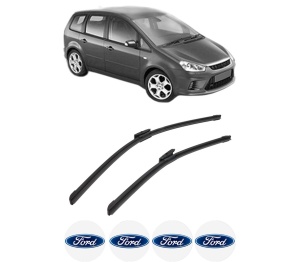 Set stergatoare auto FORD C-MAX (DM2) din 2007-2010, pentru parbriz auto, 2 bucati, Bosch Aerotwin Multi, din cauciuc siliconat rezistent, 4 Stickere Auto FORD - Img 2