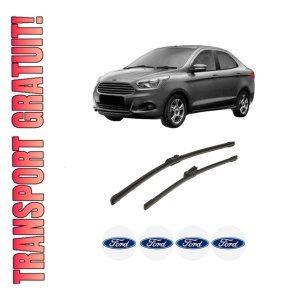 Set stergatoare auto FORD KA+ III Saloon (TK, FK) din 2016, pentru parbriz auto, 2 bucati, Bosch Aerotwin, din cauciuc siliconat rezistent, 4 Stickere Auto FORD