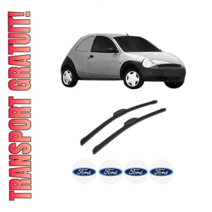 Set stergatoare auto FORD KA Van (RB) din 2002-2005, pentru parbriz auto, 2 bucati, Bosch Aerotwin Retrofit, din cauciuc siliconat rezistent, 4 Stickere Auto FORD