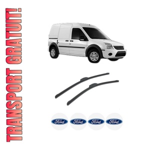 Set stergatoare auto FORD TRANSIT CONNECT (P65_, P70_, P80_) din 2002-2013, pentru parbriz auto, 2 bucati, Bosch Aerotwin Retrofit, din cauciuc siliconat rezistent, 4 Stickere Auto FORD