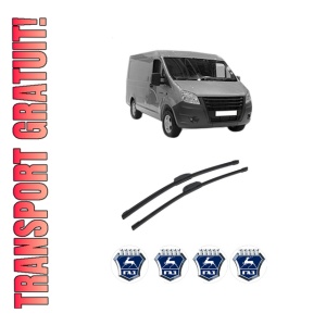 Set stergatoare auto GAZ GAZELLE NEXT Van din 2013-2020, pentru parbriz auto, 2 bucati, Bosch Aerotwin Retrofit, din cauciuc siliconat rezistent, 4 Stickere Auto GAZ