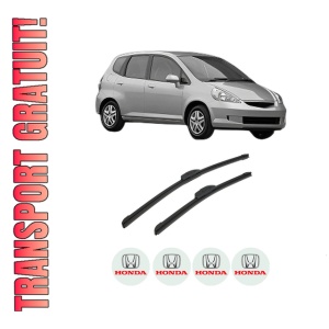 Set stergatoare auto HONDA JAZZ II (GD_, GE3, GE2) din 2002-2008, pentru parbriz auto, 2 bucati, Bosch Aerotwin Retrofit, din cauciuc siliconat rezistent, 4 Stickere Auto HONDA