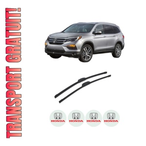 Set stergatoare auto HONDA PILOT din 2008-2015, pentru parbriz auto, 2 bucati, Bosch Aerotwin Retrofit, din cauciuc siliconat rezistent, 4 Stickere Auto HONDA