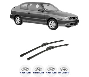 Set stergatoare auto HYUNDAI ACCENT II (LC) din 1999-2005, pentru parbriz auto, 2 bucati, Bosch Aerotwin Retrofit, din cauciuc siliconat rezistent, 4 Stickere Auto HYUNDAI - Img 2