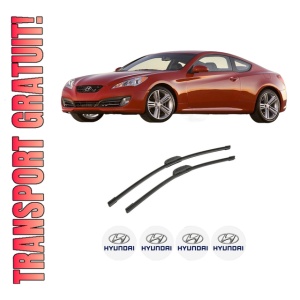 Set stergatoare auto HYUNDAI GENESIS Coupe din 2008-2014, pentru parbriz auto, 2 bucati, Bosch Aerotwin Retrofit, din cauciuc siliconat rezistent, 4 Stickere Auto HYUNDAI