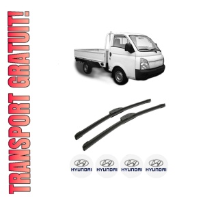Set stergatoare auto HYUNDAI H100 Platform/Chassis din 1996-1997, pentru parbriz auto, 2 bucati, Bosch Aerotwin Retrofit, din cauciuc siliconat rezistent, 4 Stickere Auto HYUNDAI