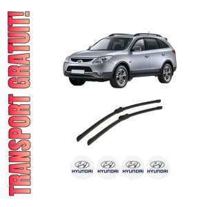 Set stergatoare auto HYUNDAI ix55 din 2008-2012, pentru parbriz auto, 2 bucati, Bosch Aerotwin, din cauciuc siliconat rezistent, 4 Stickere Auto HYUNDAI