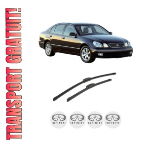 Set stergatoare auto INFINITI G Coupe din 2002-2012, pentru parbriz auto, 2 bucati, Bosch Aerotwin Retrofit, din cauciuc siliconat rezistent, 4 Stickere Auto INFINITI