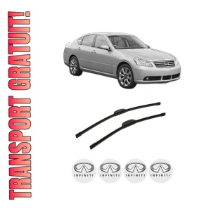 Set stergatoare auto INFINITI M35 din 2005-2010, pentru parbriz auto, 2 bucati, Bosch Aerotwin Retrofit, din cauciuc siliconat rezistent, 4 Stickere Auto INFINITI