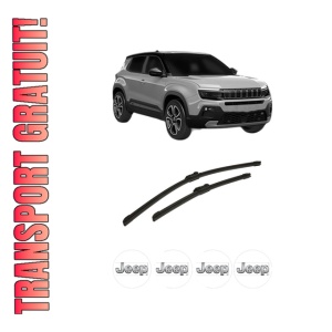 Set stergatoare auto JEEP AVENGER (J2) din 2022-2024, pentru parbriz auto, 2 bucati, Bosch Aerotwin, din cauciuc siliconat rezistent, 4 Stickere Auto JEEP