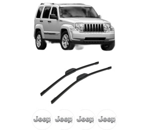 Set stergatoare auto JEEP CHEROKEE (KK) din 2008-2013, pentru parbriz auto, 2 bucati, Bosch Aerotwin Retrofit, din cauciuc siliconat rezistent, 4 Stickere Auto JEEP - Img 2