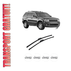 Set stergatoare auto JEEP GRAND CHEROKEE III (WH, WK) din 2004-2011, pentru parbriz auto, 2 bucati, Bosch Aerotwin Retrofit, din cauciuc siliconat rezistent, 4 Stickere Auto JEEP