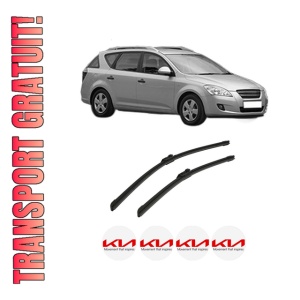 Set stergatoare auto KIA CEE'D SW (ED) din 2007-2012, pentru parbriz auto, 2 bucati, Bosch Aerotwin, din cauciuc siliconat rezistent, 4 Stickere Auto KIA